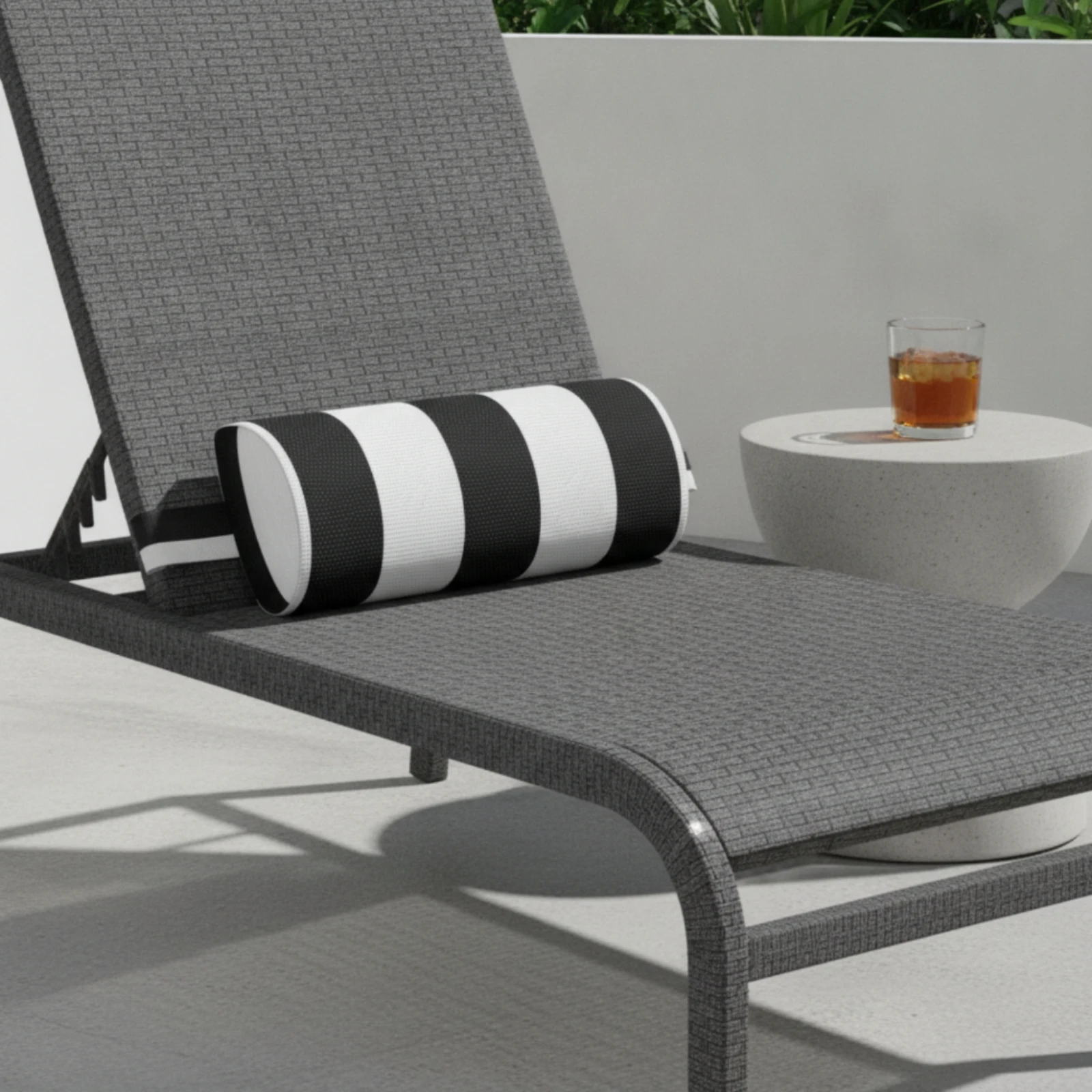 Reclining Chair Headrest Breathable Cylindrical Lounge Pillow Lounge Pillow with Side Tabs Woven Cushion Comfortable