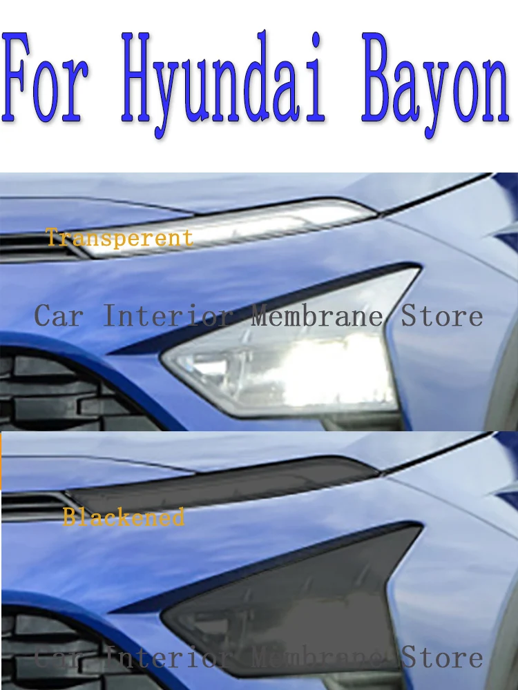 For Hyundai Bayon 2021  Car Exterior Headlight Anti-scratch Front Lamp Tint TPU Protective Film Cover Repair Accessories Sticker