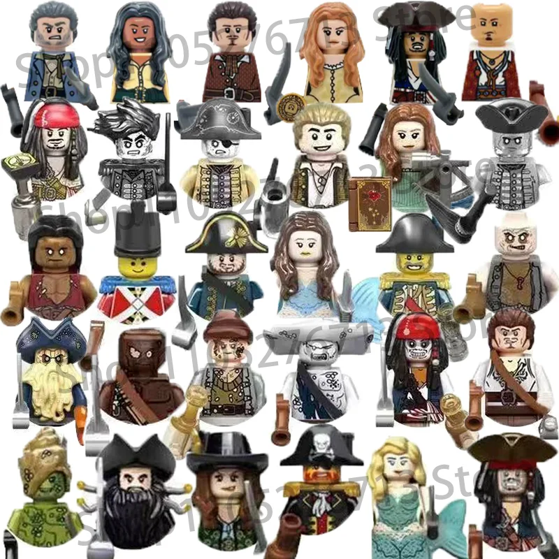 Figurines de Pirates des Caraïbes, films classiques, ensembles de blocs de construction, accessoires du capitaine Jack Sparrow, Davy Jones, jouets pour enfants