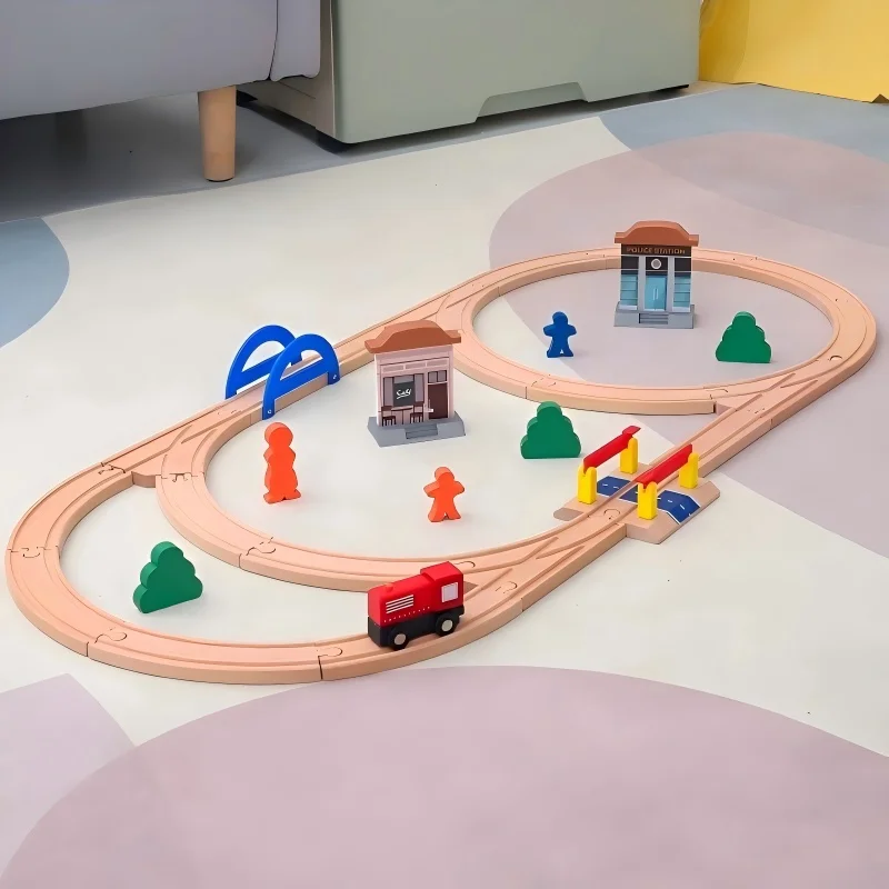 Multiple Wooden Train Track Set Toys For Children Wooden Railway Track Accessories fit for Brand Wooden Tracks Educational Toys