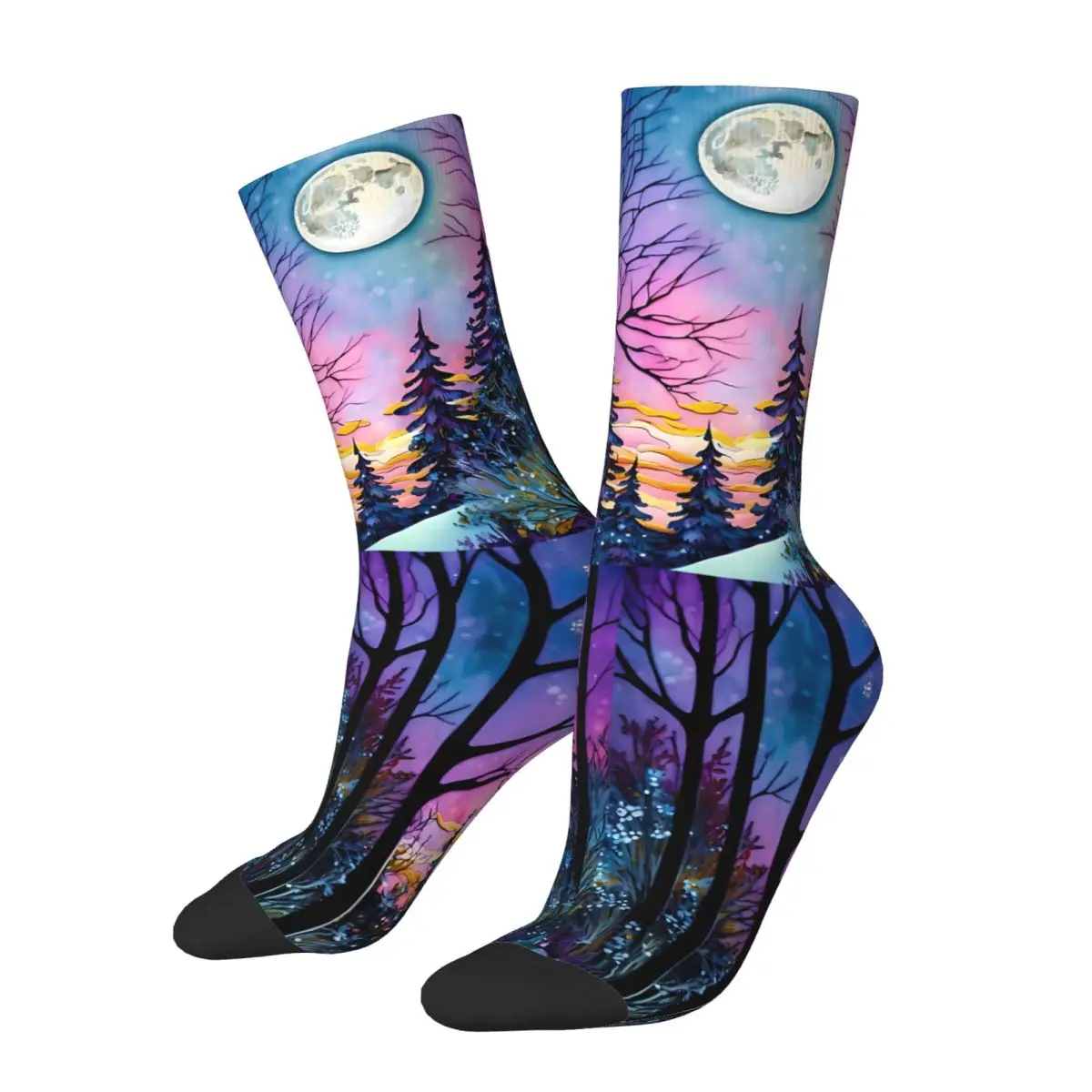 Colorful Psychedelic Winter Sock Printed Man Polyester