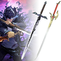 PU Large Xiaoyu Cheng Katana Sword Anime Solo Leveling Arise Cosplay Prop Ninja Knife Real Size Japanese Katana Samurai Sabre