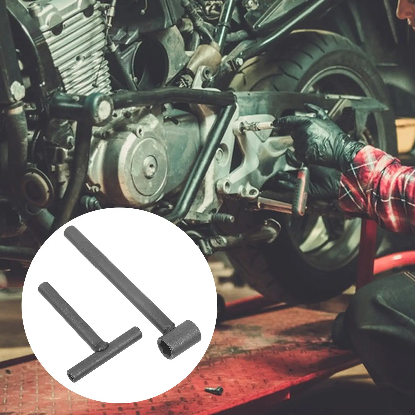 

Набор из 2-х стальных ключей для регулировки клапанов мотоцикла, инструмент для ремонта клапанов двигателя скутера, ручной ключ для винтов клапанов