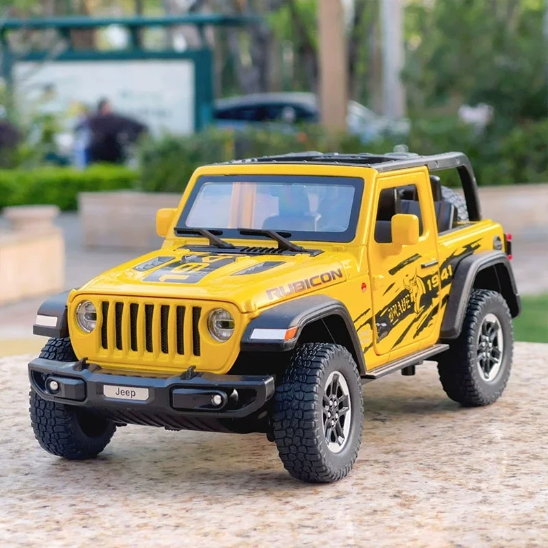 1:32 랭글러 루비콘 타코마 미니어처 모델 장난감 다이캐스트 합금 자동차 문 열림 소리와 빛 풀백 차량 소년 크리스마스 선물