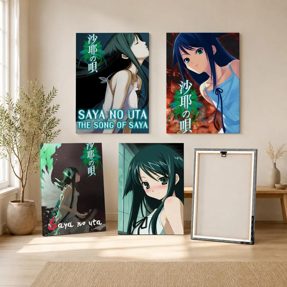 Game S-Saya no Uta The Song of Saya Painting Calligraphy Framed Canvas Wall Art Print | Modern Poster | Home Hallway Decor