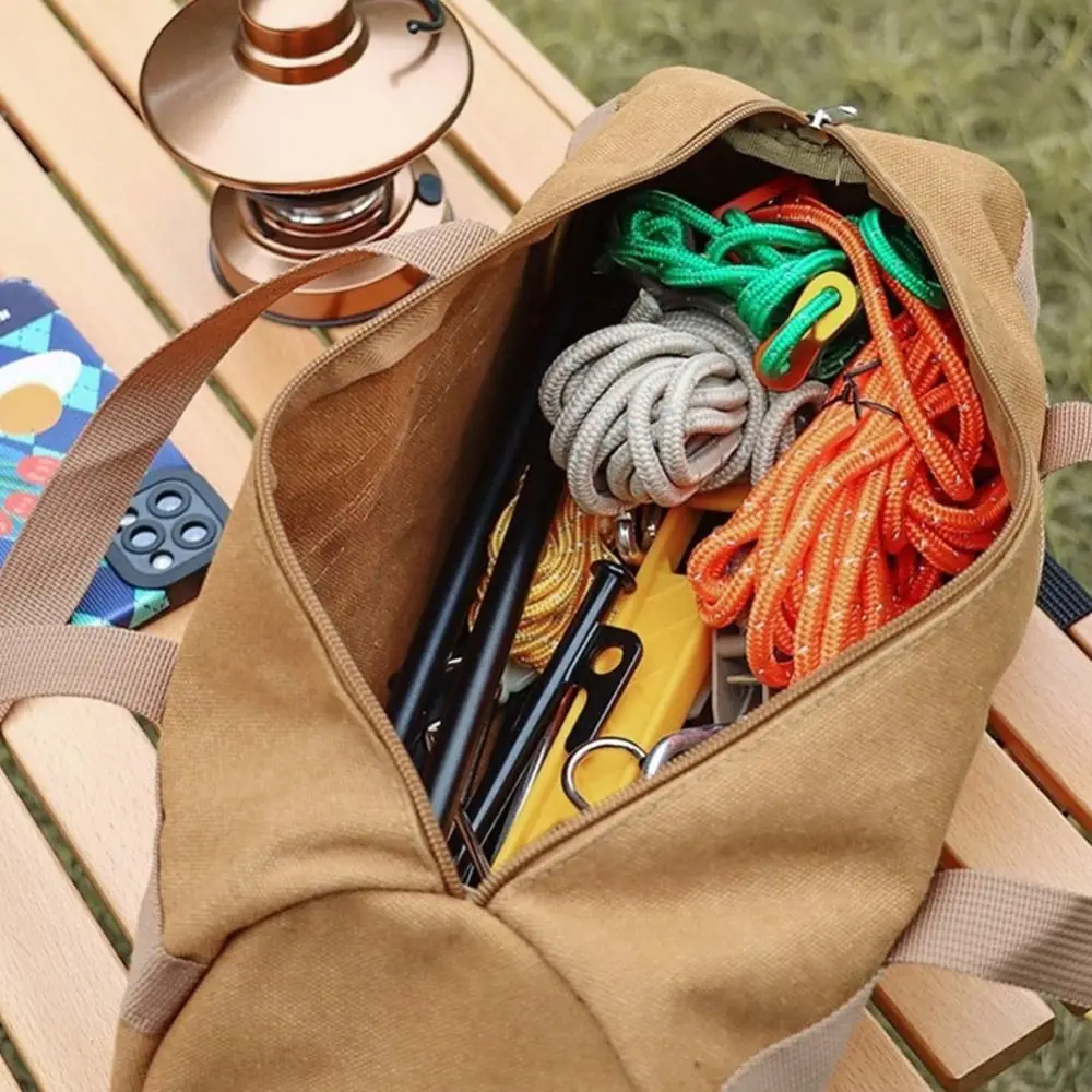 

Large Capacity Camping Tools Storage Bag with Long Handle Cylinder Camping Tool Organizer Ergonomic Handle Waterproof