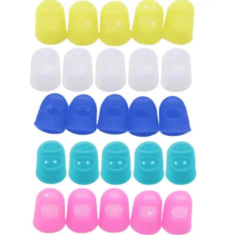 5/10PCS Breathable Silicone Finger Thimble Protective Finger Caps For Sewing Quilting Needlework Anti‑Prick Sewing Accessories