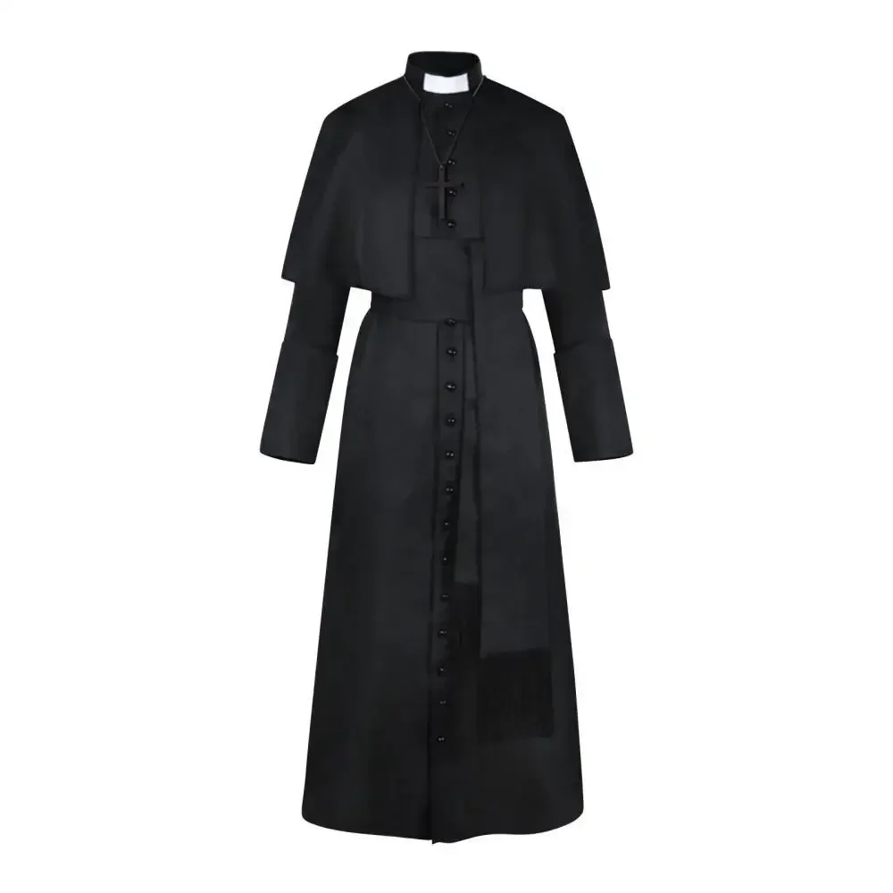 Four Color Medieval Retro Robe Cosplay Full Outfit Priest And Priestess Attire For Adult Halloween Carnival Role Play Fancy Dres view 4
