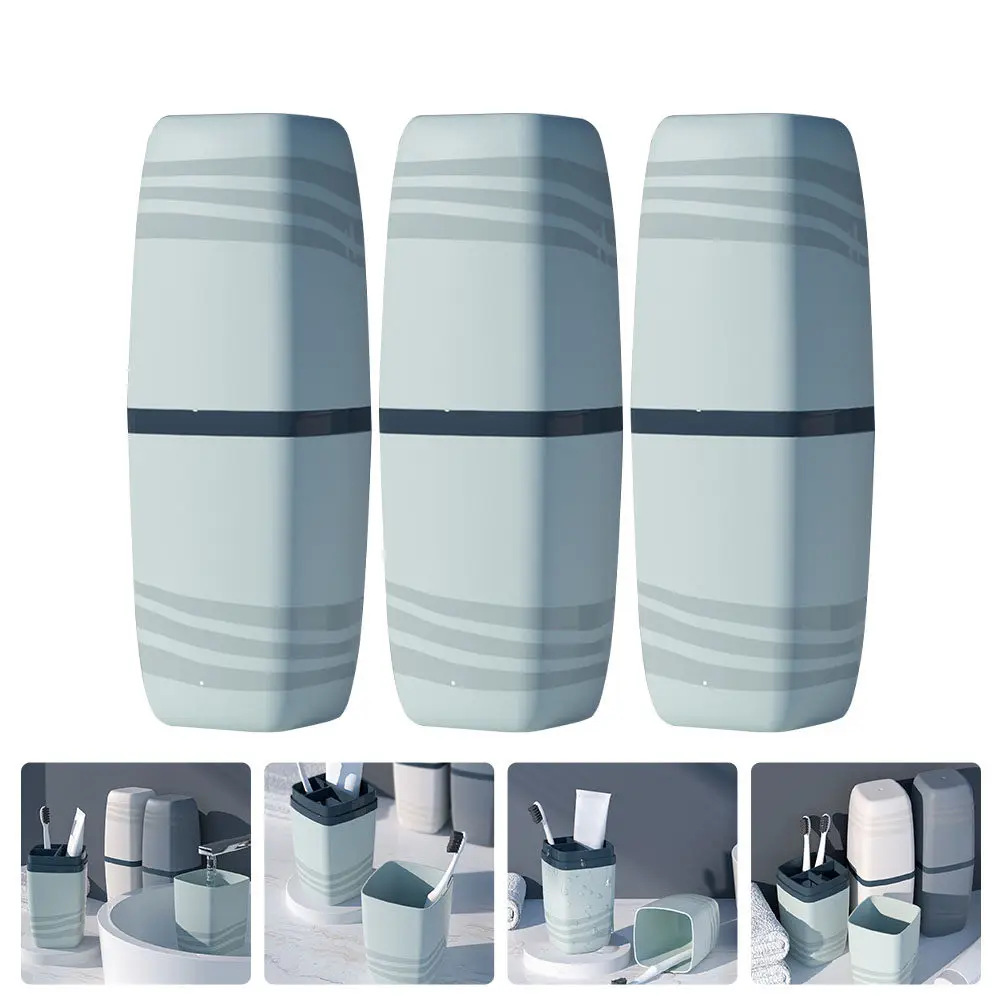 

3Pcs Toothbrush Storage Cup Toothpaste Holder Travel Toothbrush Case Portable Washing Box Small Light Easy to Store Perfect Gift