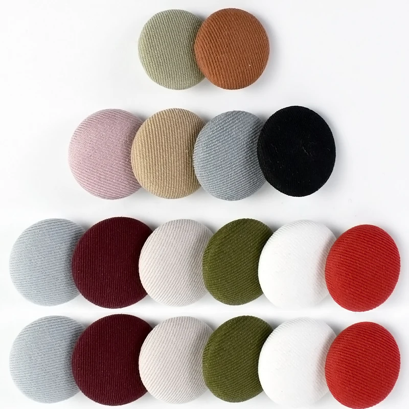 

20Pcs 11-30mm Meetee Round Cloth Covered Button Decorative Shank Buttons for Suit Coat Dress Clothes Sewing Buckle Accessories