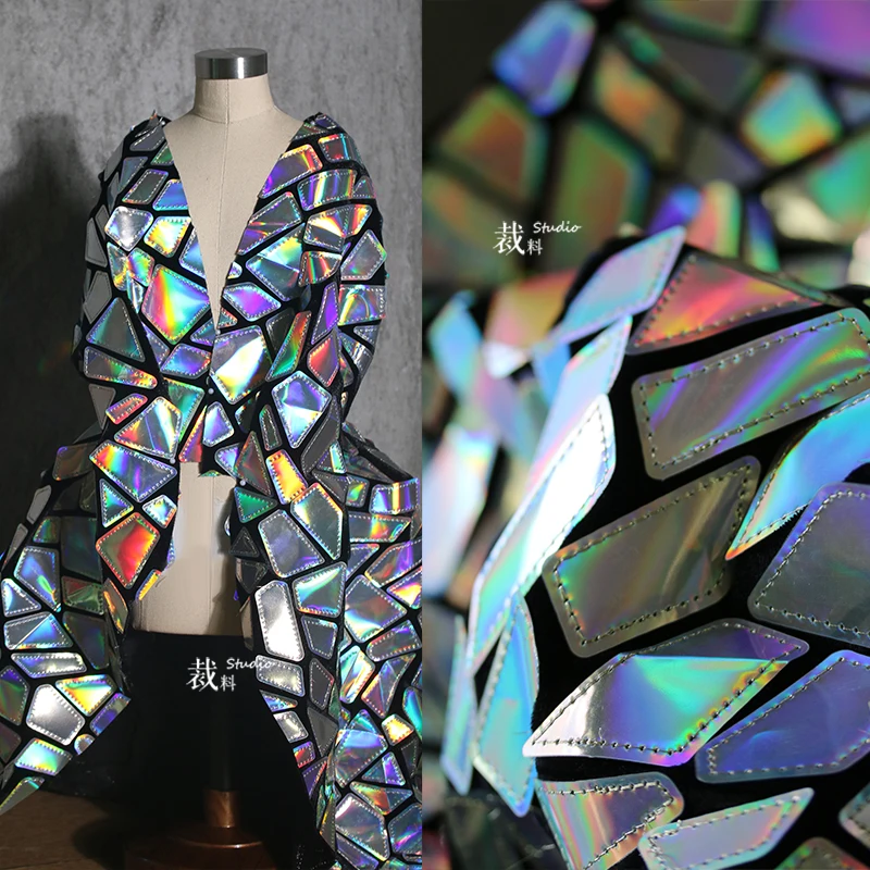 Broken Mirror Sunlight Refraction Original Geometric Laser TPU Jelly Reconstruction Creative Mirror Clothing Design Fabric