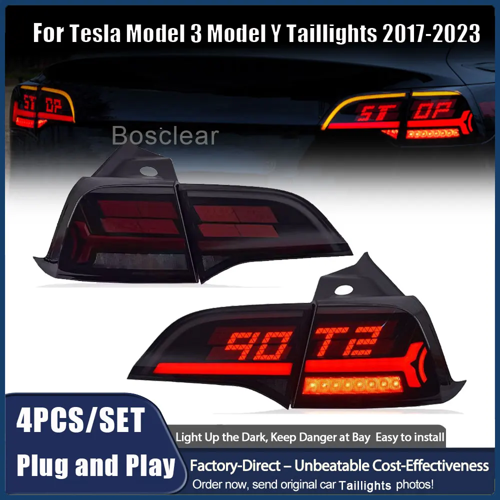 

Car Light for Tesla Model 3 /Y 2017-2023 Taillight LED Projetor Tail Lamp DRL Turn Dynamic Signal Brake Reverse Car Accessories