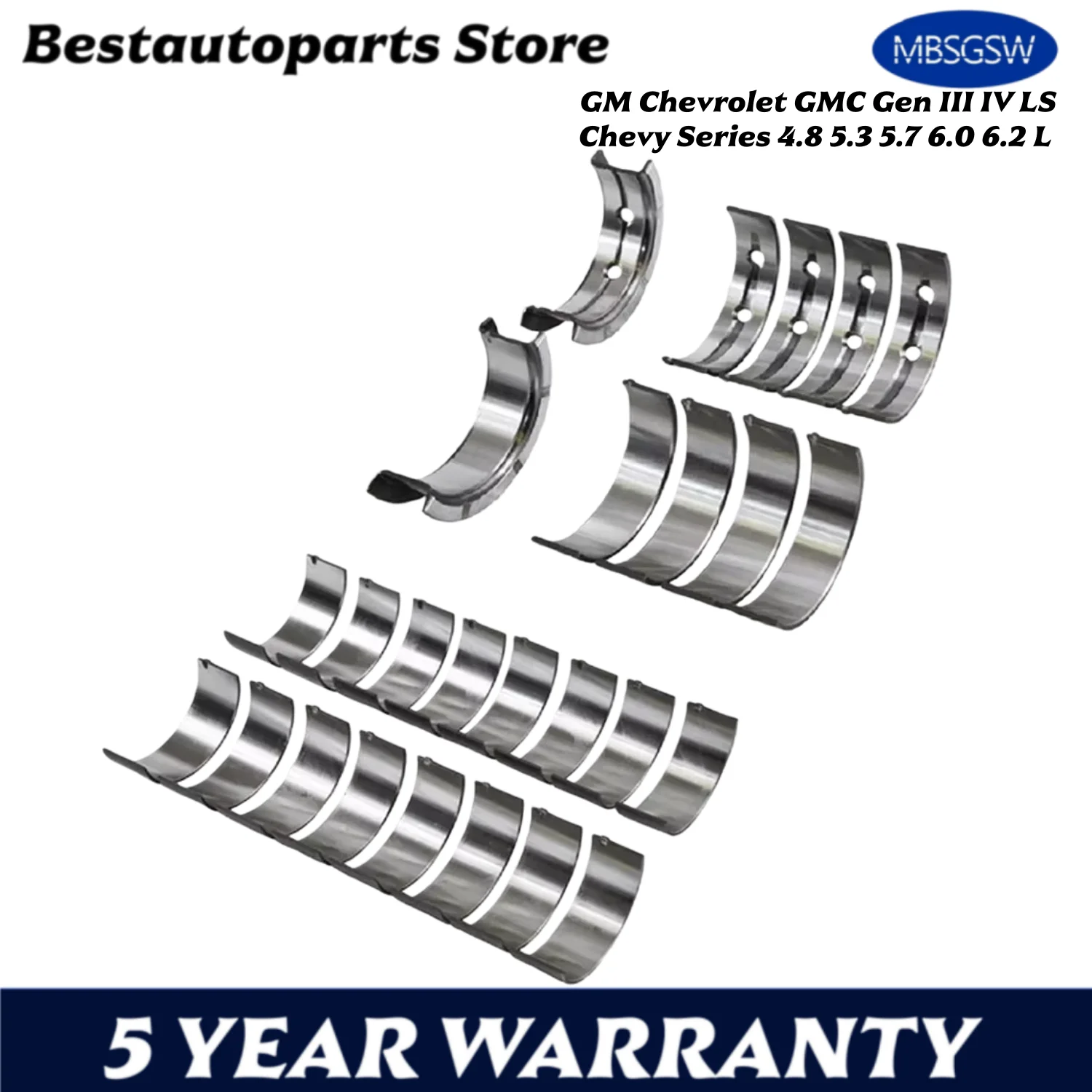 

Для GM Chevrolet GMC Gen III IV LS Chevy Series 4,8 5,3 5,7 6,0 6,2 L комплект подшипников главного и шатуна двигателя автомобиля STD