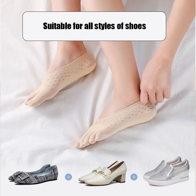 1/3Pairs Summer Invisible Boat Socks Women Non-Slip Socks For Ice Silk Thin Socks Non-slip Socks And High Heels Ice Silk Thin