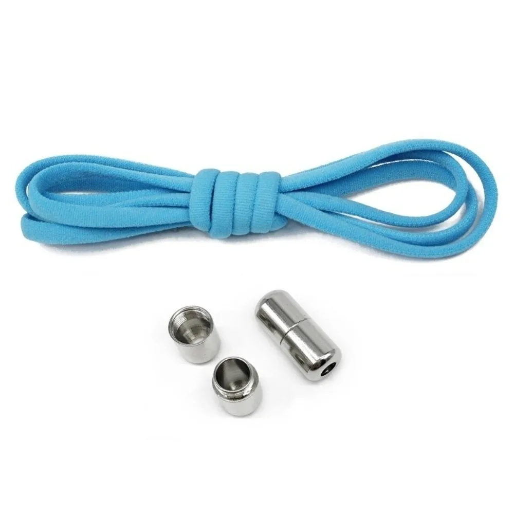 Halbkreisförmige Schnürsenkel ohne Binden mit Metallverschluss, elastische Sneaker-Schnürsenkel, verstellbar, Einheitsgröße, Schuhzubehör