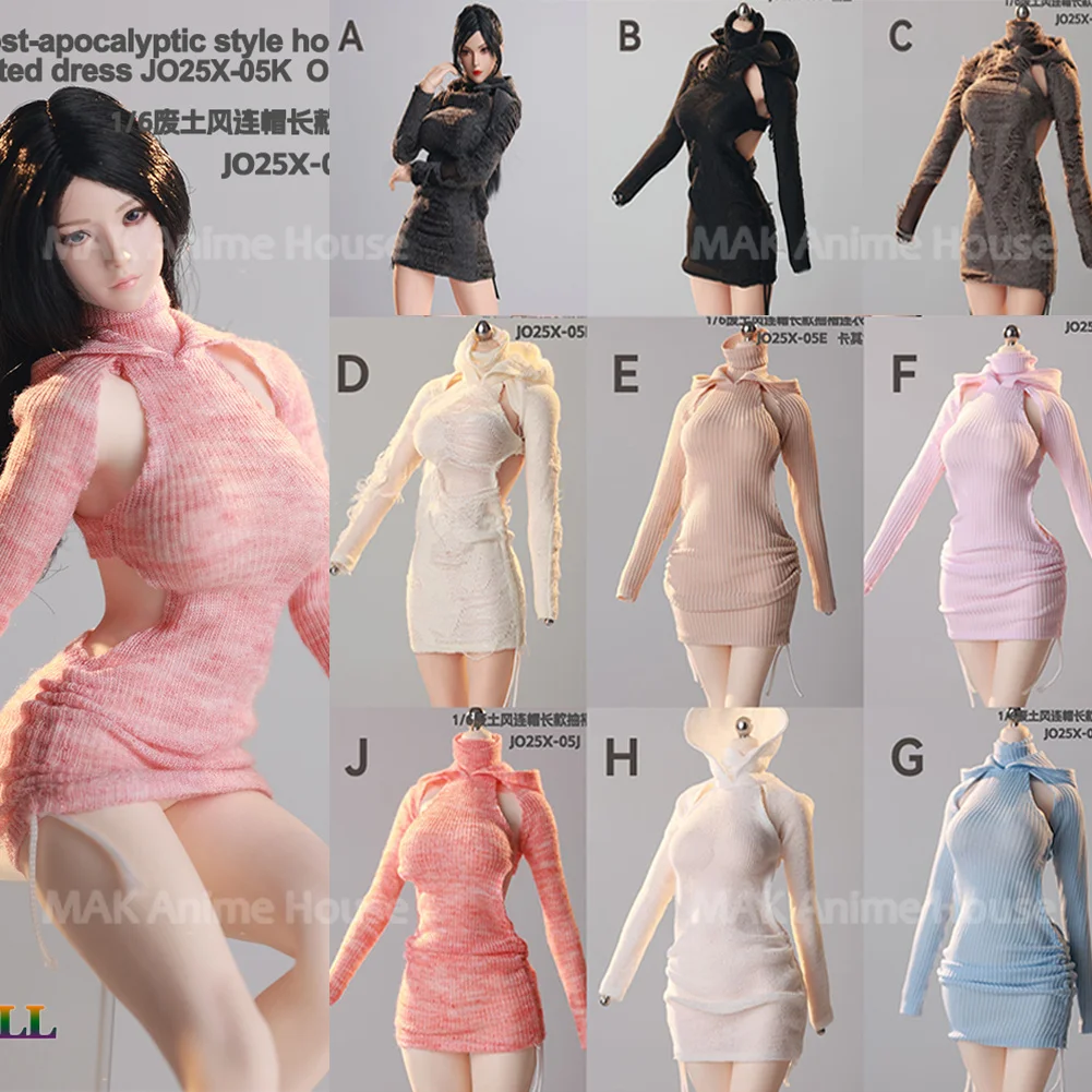 

JIAOU DOLL JO25X-05 1/6 Pleated Wasteland Style Hooded Long Dress Clothes Model Fit 12'' Female Soldier Action Figure Body