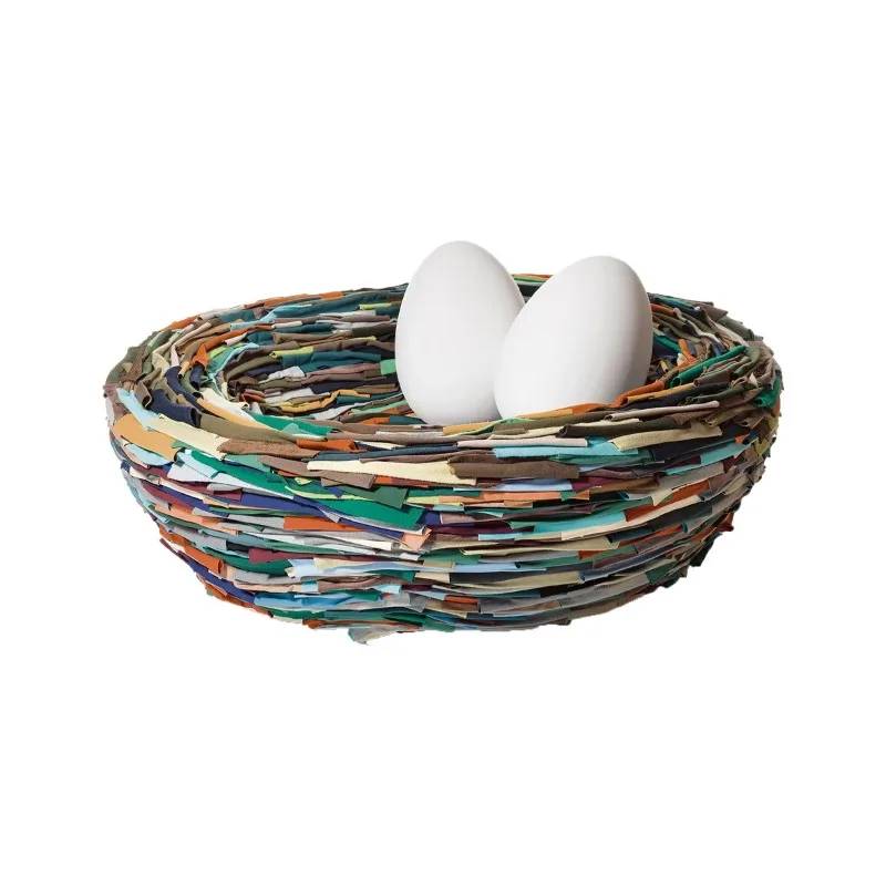 Creative fabric splicing large flat model room bird's nest leisure sofa