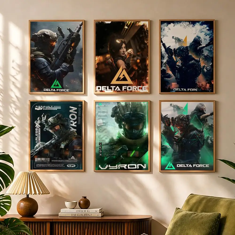 D-Delta F-Force Shooting game Painting Calligraphy Canvas HD Poster Waterproof Fade Resistant Wall Art Print for Home Decor