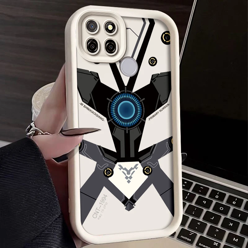 Mechanical Armor Painted Phone Case For Oppo Realme C12 C25 C25s Narzo 30A Silicone Anti Drop Soft Cover Funda