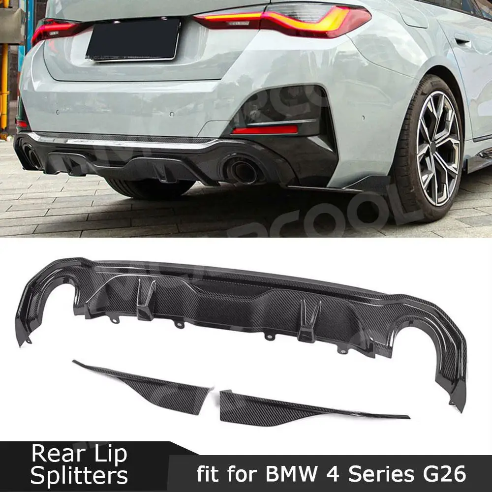 

Dry Carbon Fiber Rear Bumper Diffuser Splitters for BMW 4 Series G26 M Sport 2020+ Side Aprons Spoiler Car Styling Accessories