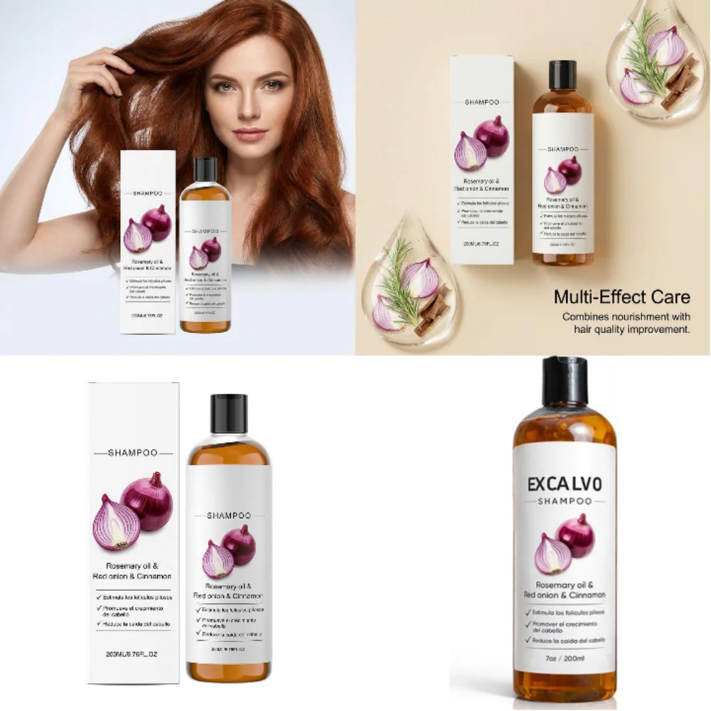 200ml Rosemary Red Onion Shampoo Anti Hair Loss Promote Thicker Stronger Excalvo Shampoo Hair Product Hair Care Shampoo Oil