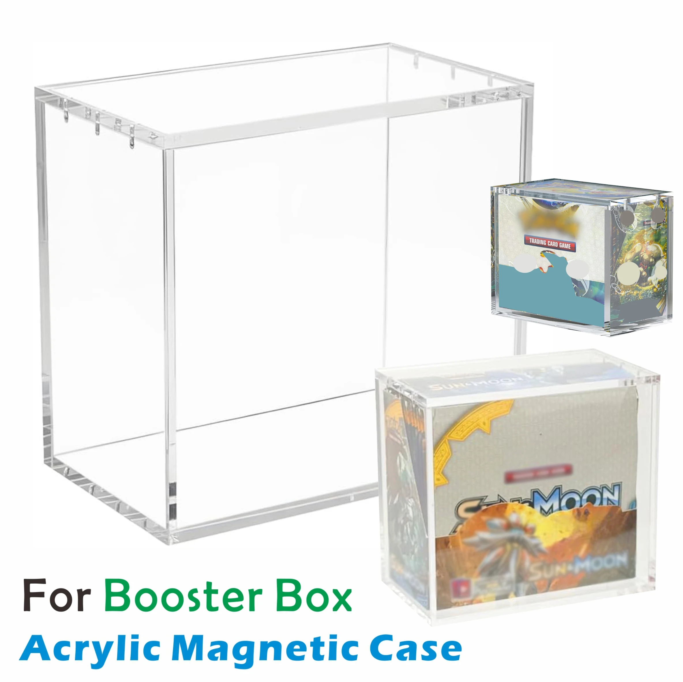 حافظة صندوق معززة من الأكريليك مع غطاء مغناطيسي، حافظة عرض شفافة لصناديق الداعم الإنجليزية، مقاومة للغبار، واقي سميك 5 مم