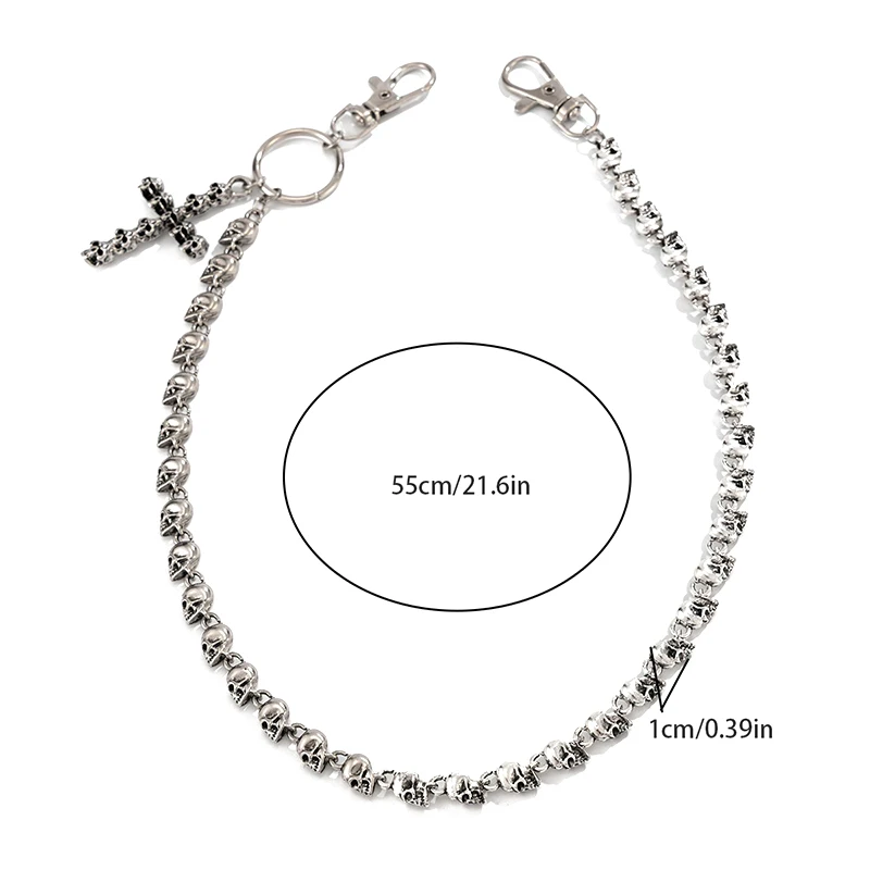 خمر المعادن روك الشرير سلاسل المفاتيح سلسلة النساء الرجال الجمجمة القوطي السراويل حزام خصر سلسلة الجينز الحلي اكسسوارات