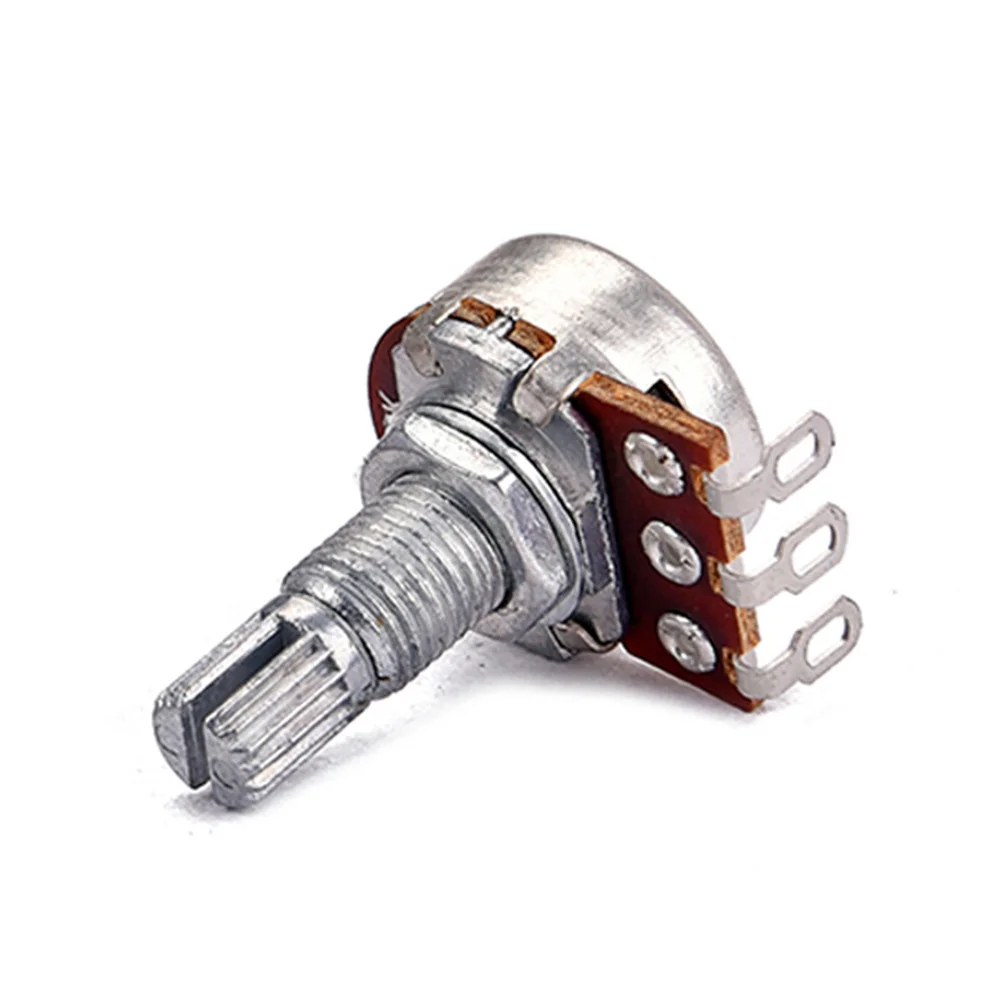 

10Pcs B50k Full Size Audio Potentiometers Long Knurled Split Shaft Coarse Shaft Ideal for Guitar Bass Linear Taper Replacement