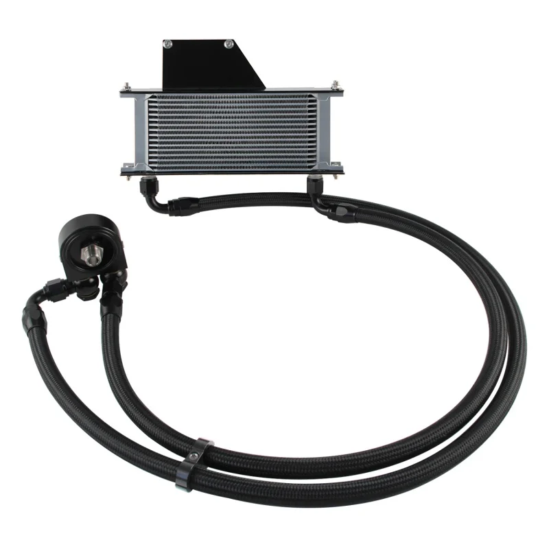 

10AN 16-рядный комплект масляного радиатора, алюминий, подходит для двигателя Subaru Impreza WRX/STI 2,0 л/2,5 л EJ205 EJ255 2001-2005, черный/серебристый