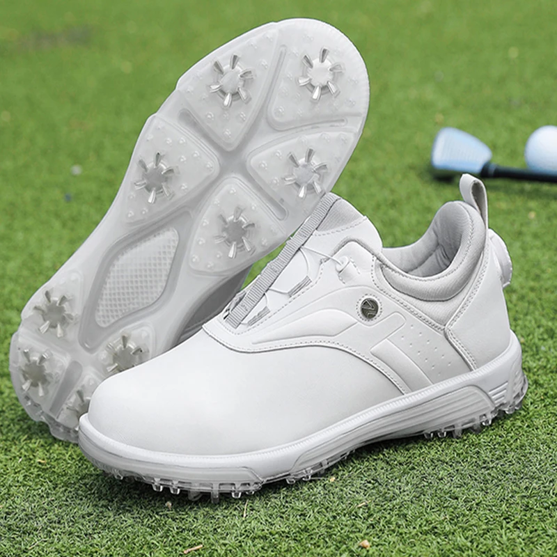 

New Men's Golf Sneakers Lightweight Waterproof High Anti Slip Golf Sneakers Fashionable Outdoor Casual Shoes Large Shoes