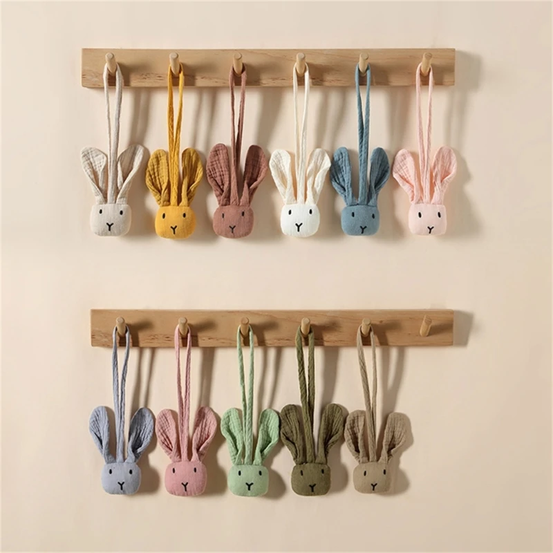 Porte-sucette en coton pour bébé, poussette, pendentif lapin, poupée confortable pour nouveau-né