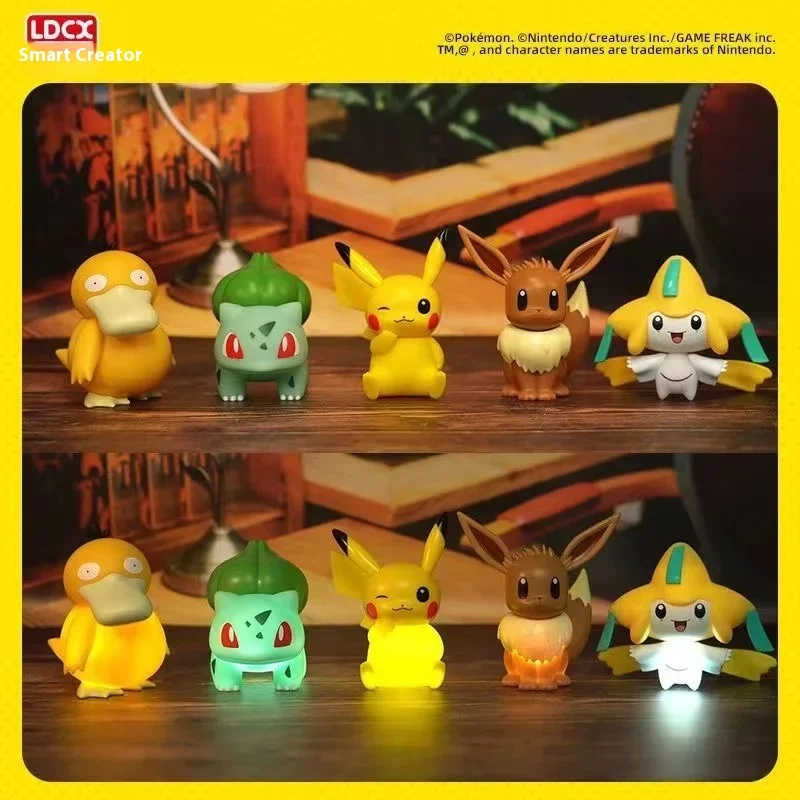 Anime Pokemon Figuur Nachtlampje Tafellamp Met Pikachu Eevee Jirachi Bulbasaur Psyduck Personages Voor Kinderen Halloween Cadeau Speelgoed