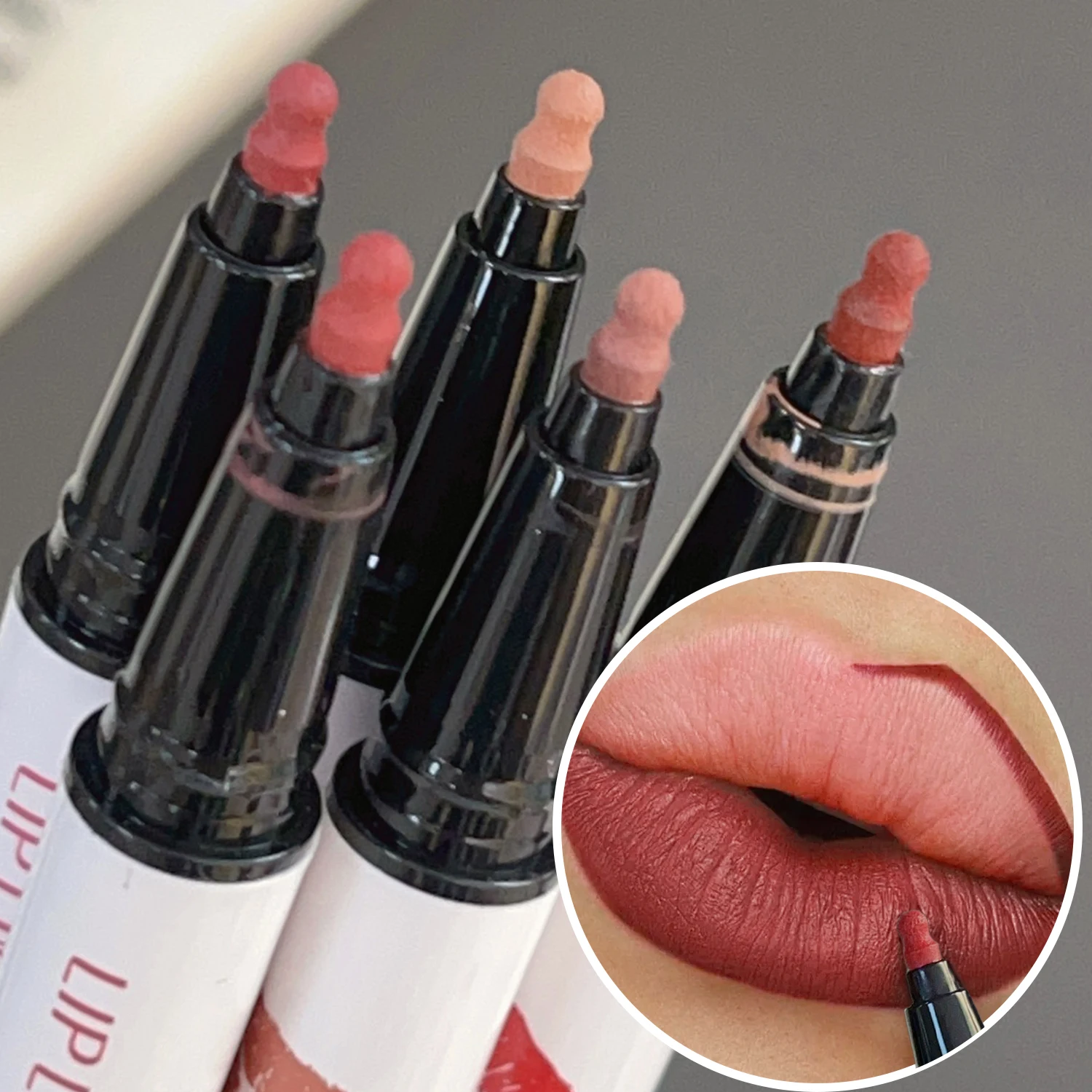 Rouge à lèvres liquide, stylo durable, séchage rapide, anti-taches, mat naturel, Contour, rouge à lèvres liquide, maquillage