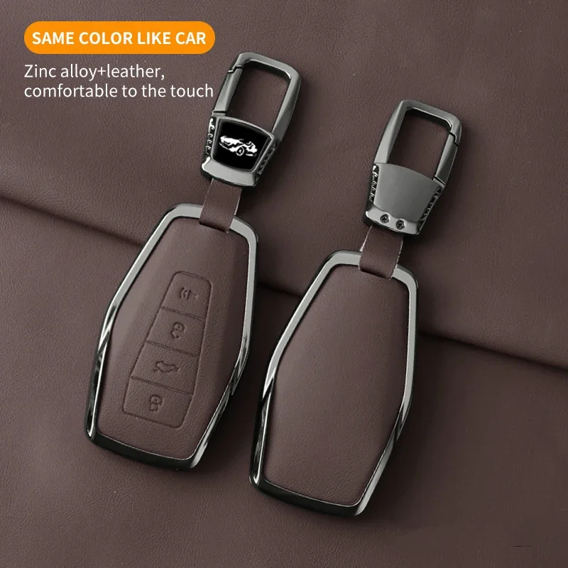 Metal Car Key Case Cover Shell Fob for Geely Coolray X6 X7 EX7 Geometry C Emgrand Global Kulrey Hawk GX7 Okavango NL3 SUV GT GC9