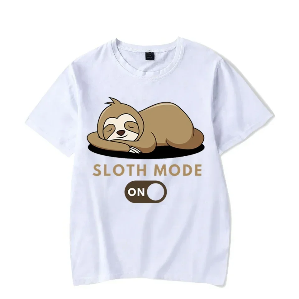 Men\'s T-shirts Sloth Mode Graphic Tees Y2k Short Sleeve Shirt Men Cartoon Animal Streetwear Tops Funny Sloth Homme Camiseta