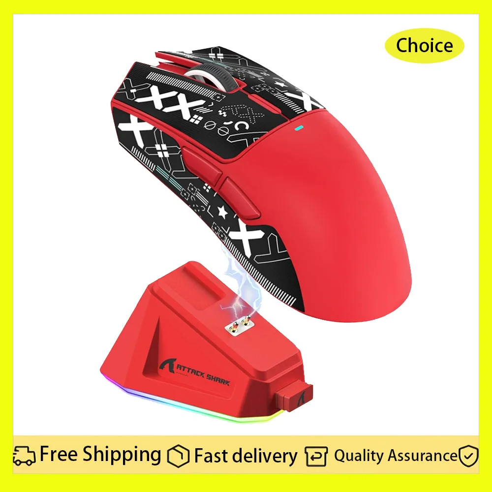

Attack Shark X11 RGB Wireless Gaming Mouse 3 Modes 2.4GHz Wired Bluetooth PAW3311 Touch Magnetic Charging Base Macro Features