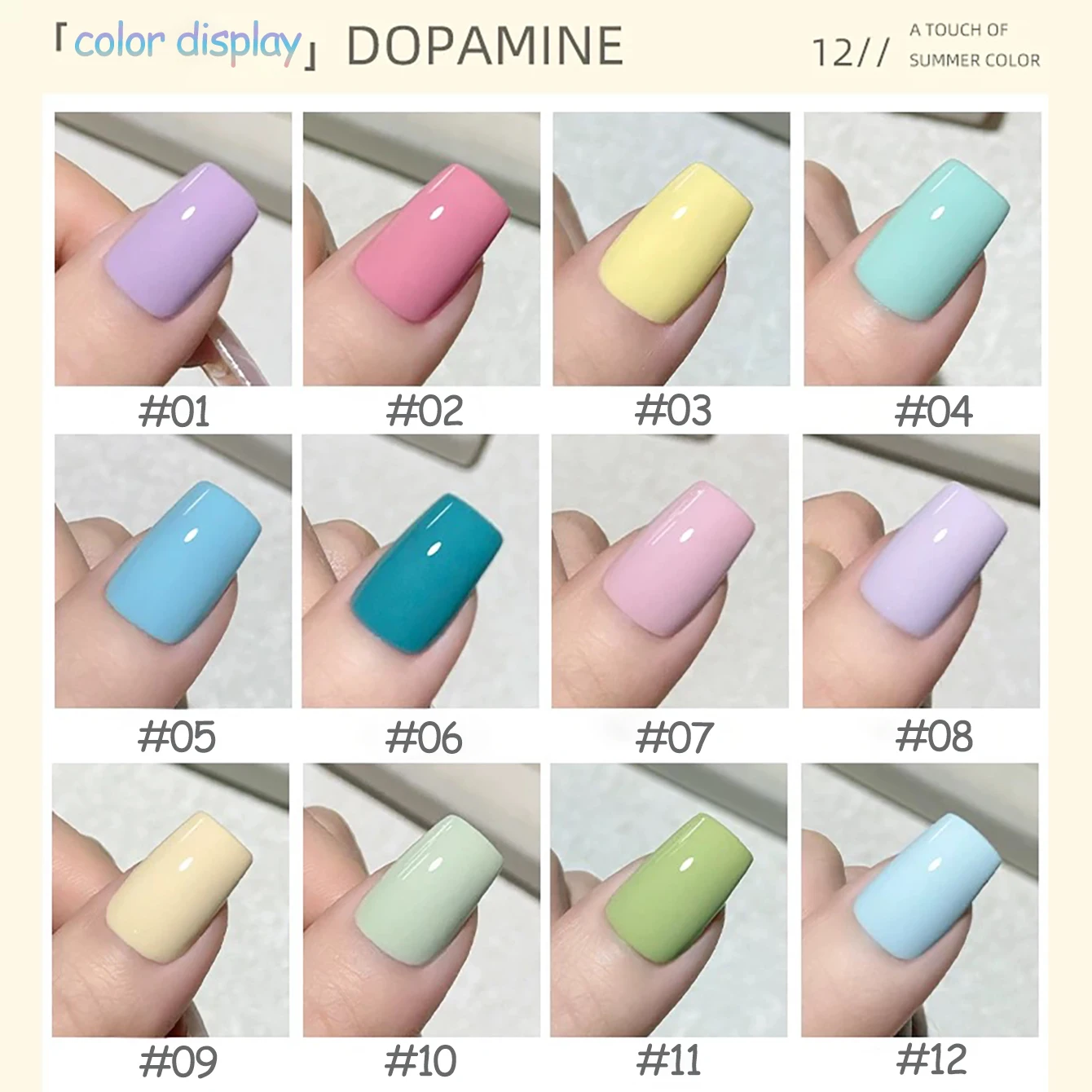 1-24pcs WS Summer Autumn Dopamine Macaron Cream Candy Holiday Style Vacation Small Set Girl Style Whitening Gel Nail Polish