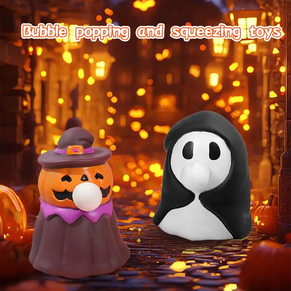 Juguetes de burbujas para apretar para Halloween, calabaza creativa para aliviar el estrés, regalo encantador, juguete único para pellizco de descompresión