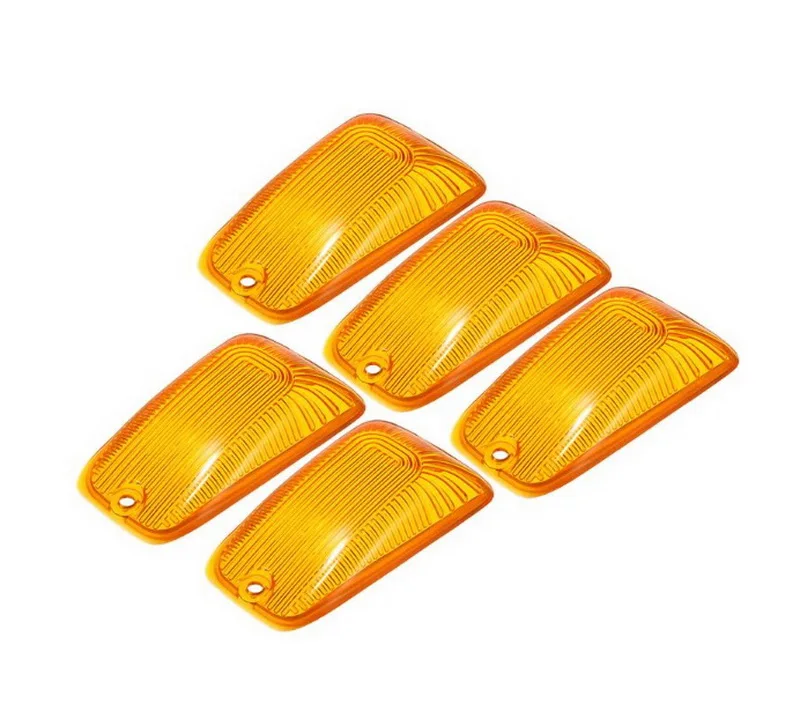 

12V-24V Universal Cab Marker Clearance Light 5Pcs T10 Wedge LED Bulbs Amber Lens Cover