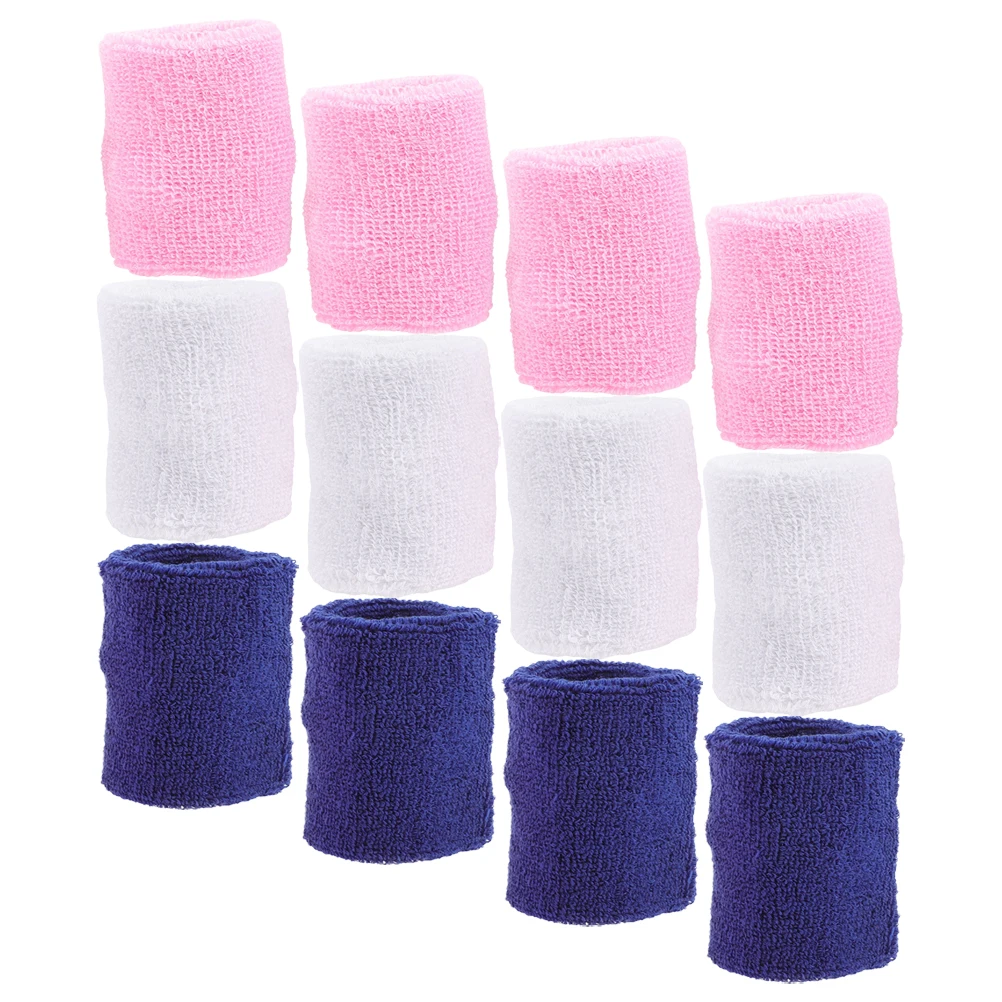 

12 Pcs Running Basketball Gym Sweatb s Workout Wrist Wraps Elastic Cotton White Stretchy Wrist Braces