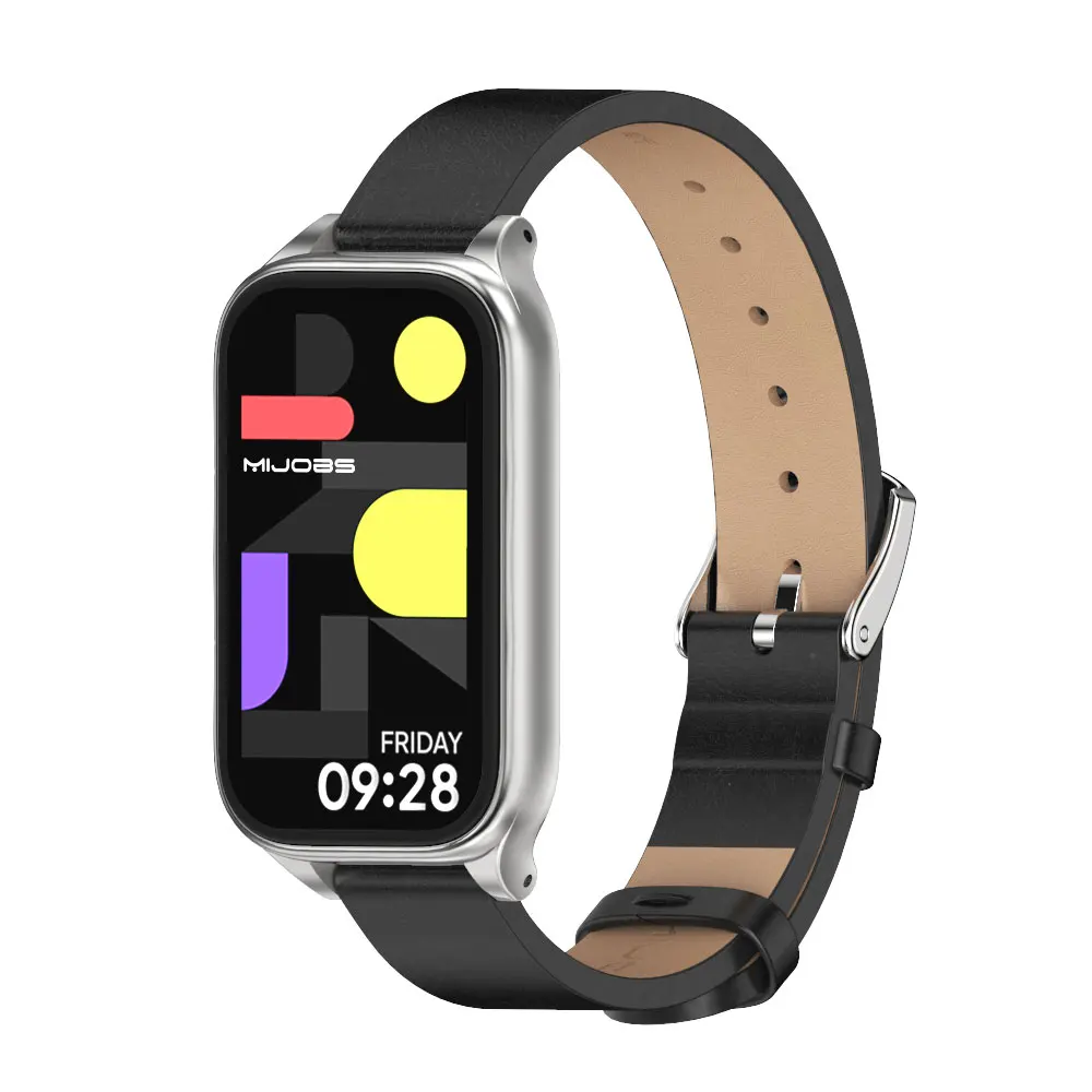 Wristband For Mi Band 9 Active Strap for Mi Band 8 Active PU Leather Watchband for Mi Band 8 Active 9 Active Strap Accessories
