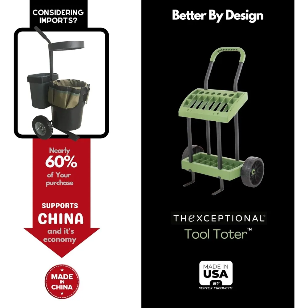 Rack de armazenamento portátil para quintal e jardim com rodas para cuidados com o gramado e organização de equipamentos esportivos