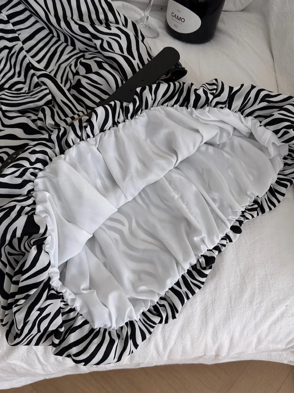 Retro Zebra Print Svel Women's Dr Summer High Waist Design ort A-Line Skirt Sle V-Ne Gown Korean Faion