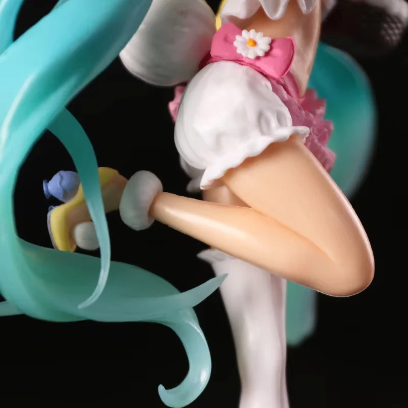 23CM 하츠네 미쿠 애니메이션 피규어 카와이 Pvc 모델 인형 액션 Figurals 토끼 귀 수집 장식품 크리스마스 장난감 선물