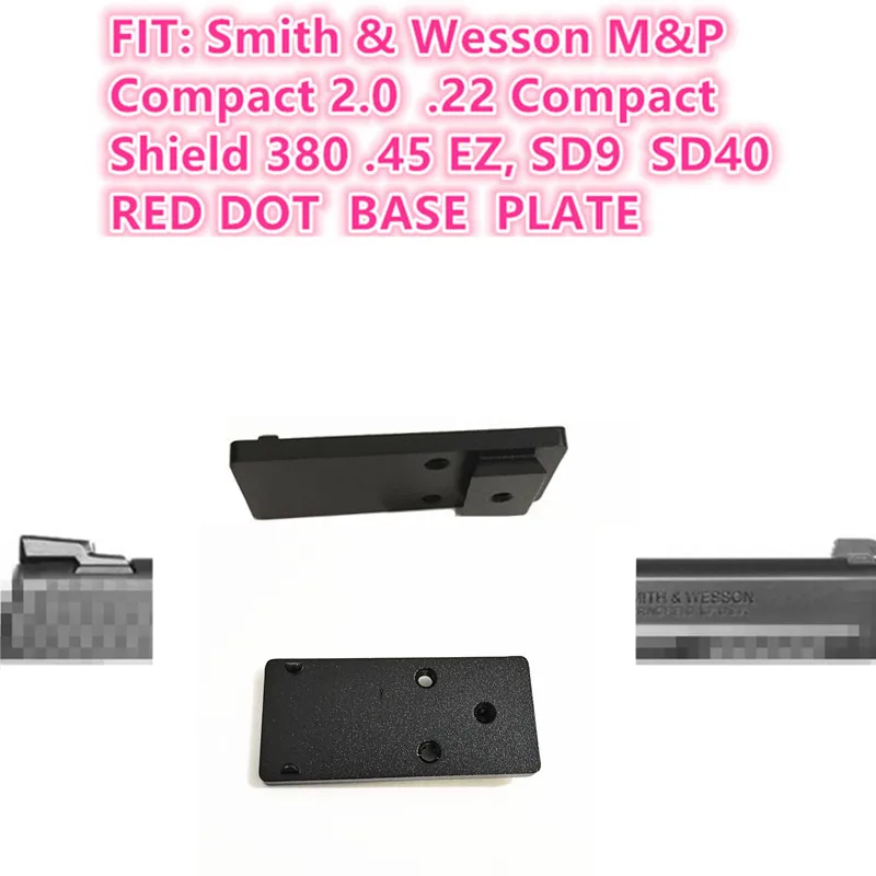 

SW MP Metal Optic Red Dot Sight Mount Plate for Smith & Wesson M&P Compact 2.0 SD9VE SD40 Fit Docter ADE Optics Frenzy Base