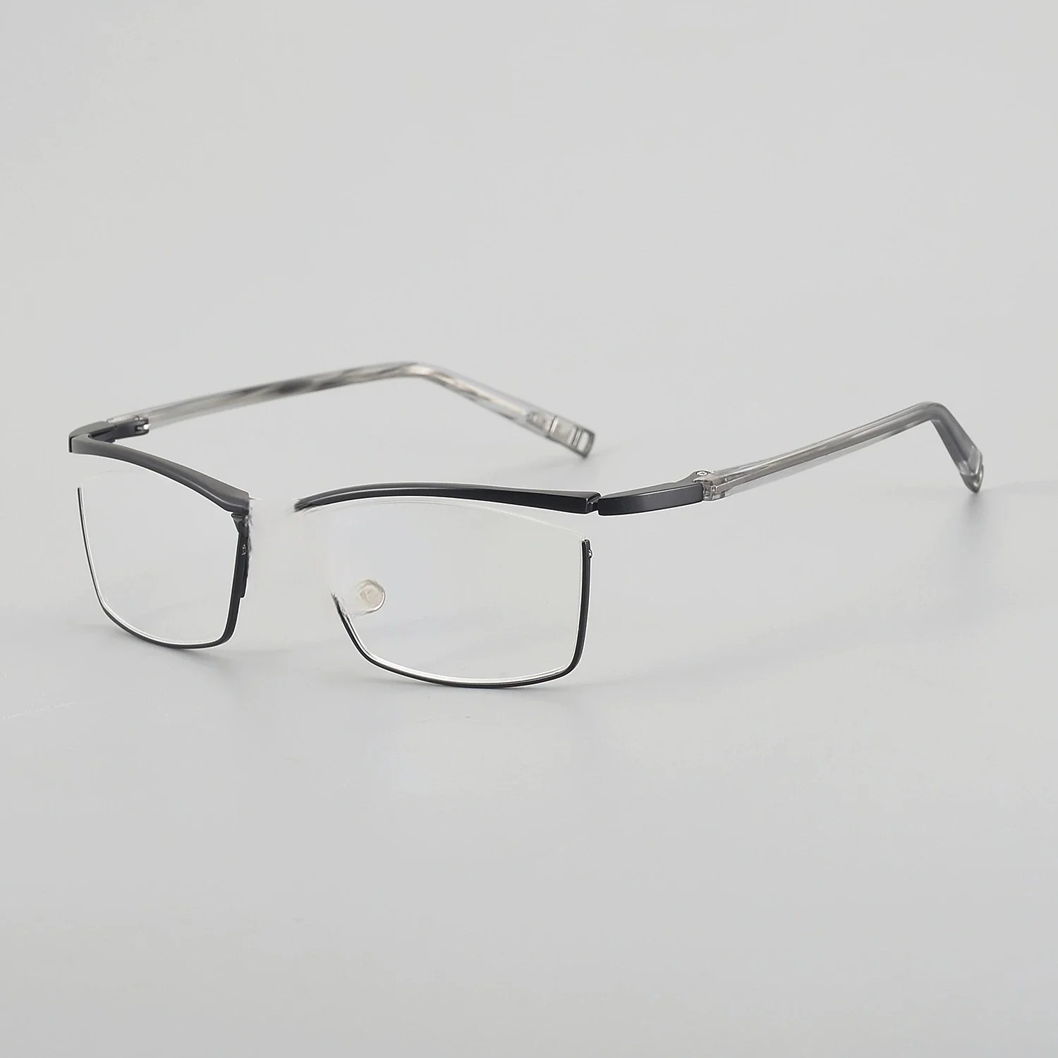 Belight Optical ญี่ปุ่นออกแบบกีฬาธุรกิจ Pure Titanium Half Rimless กรอบแว่นตาผู้ชายแว่นตา JN663