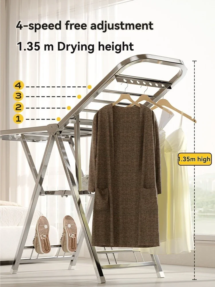 

Складная напольная сушилка для белья из нержавеющей стали для использования на балконе или в помещении