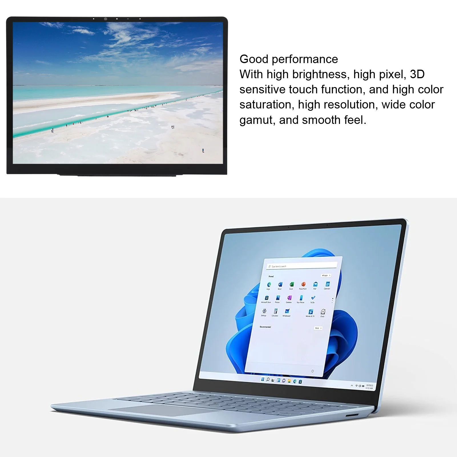 

Laptop Digitizer Assembly 3D Sensitive Replacement Laptop Screen Wide Color Gamut 12.4inch with Tape for Repairing
