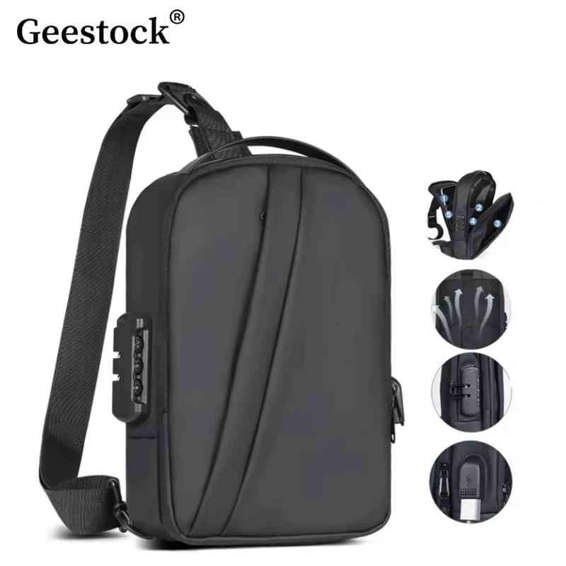 

Geestock Anti-Theft Chest Bag-Multi-Purpose Storage Pouch, Secure Travel Wallet, Crossbody Backpack for Travel Hiking & Work