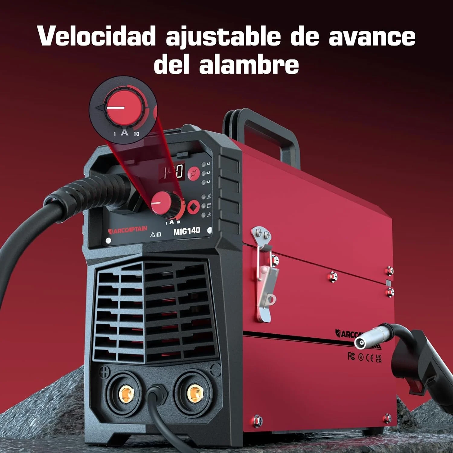 ARCCAPTAIN European Standard 140A 4-in-1 MIG/TIG/MMA/FLUX Gasless MIG Welder IGBT Inverter 230V MIG Welding Machine view 6